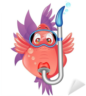 Pesce Cartoon Con Maschera Sub Funny Fish With Mask Mask 400x400 Png Clipart Download