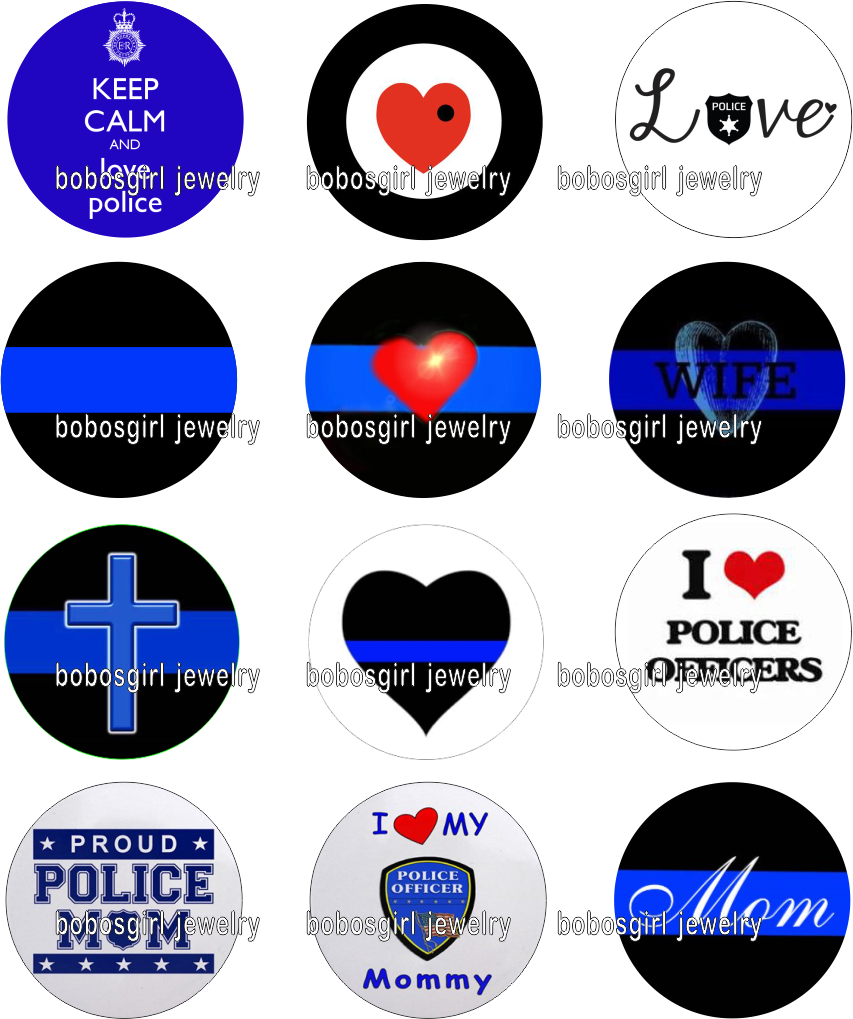 5pcs/set Love Police Glass Snap Button Cabochon Bloom - Cafepress Proud Police Dad Trucker Hat (853x1019)