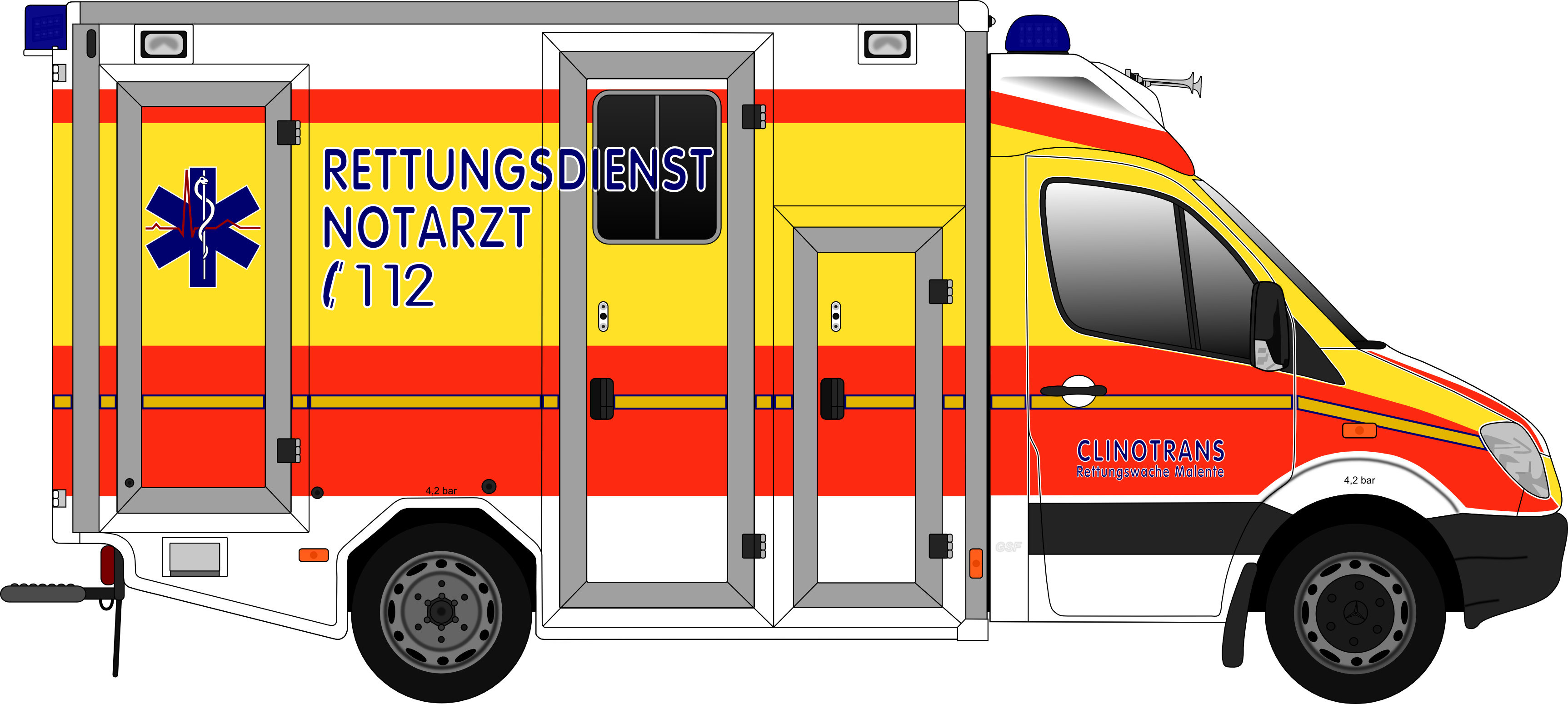 Als Nächstes Ein Rtw Der Firma Clinotrans Auf Sprinter - Gsf Rtw Grafik (3450x1549)