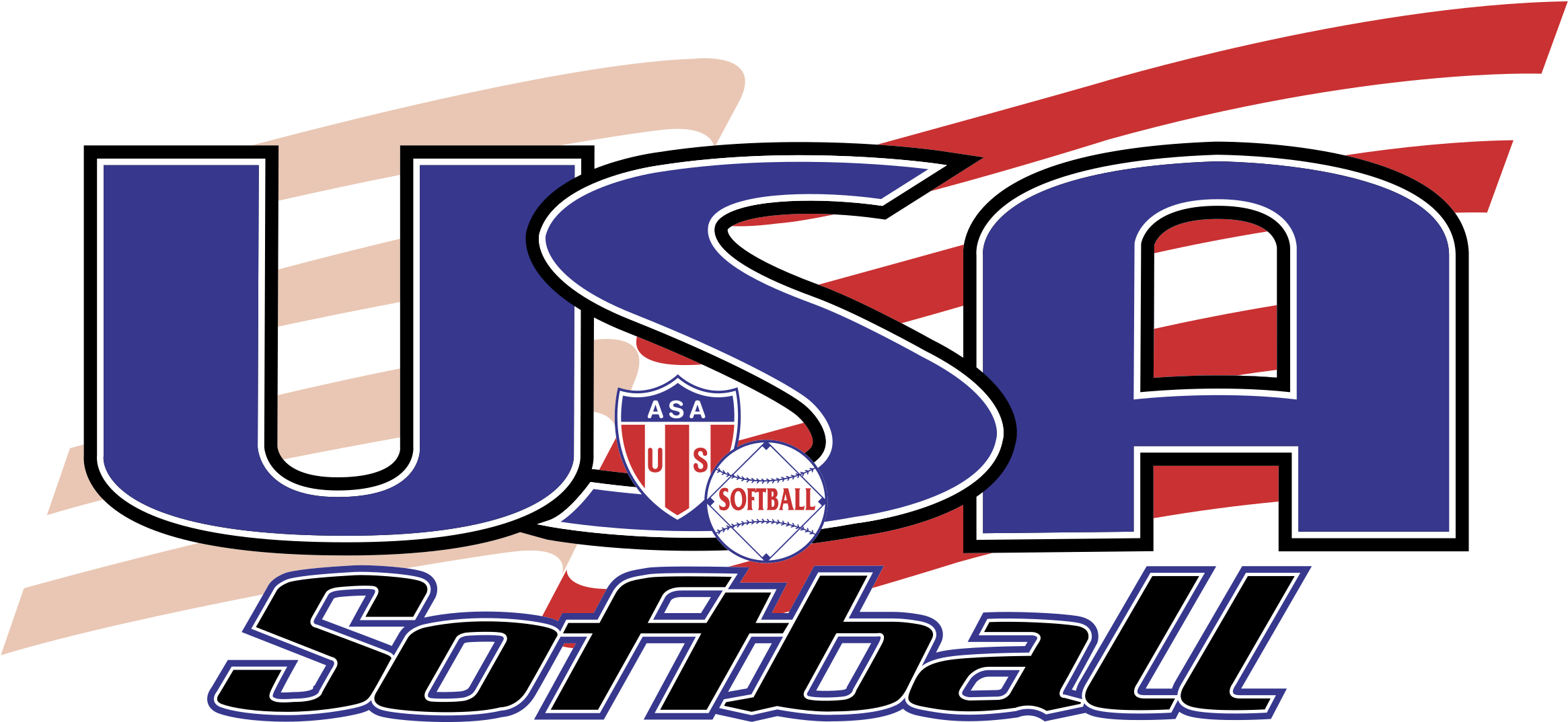 Usa Softball Logo Black And White - Official Rules Of Softball [book] (2400x2400)