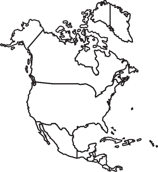North America Map Clip Art At Clker - North America Map Drawing (552x599)