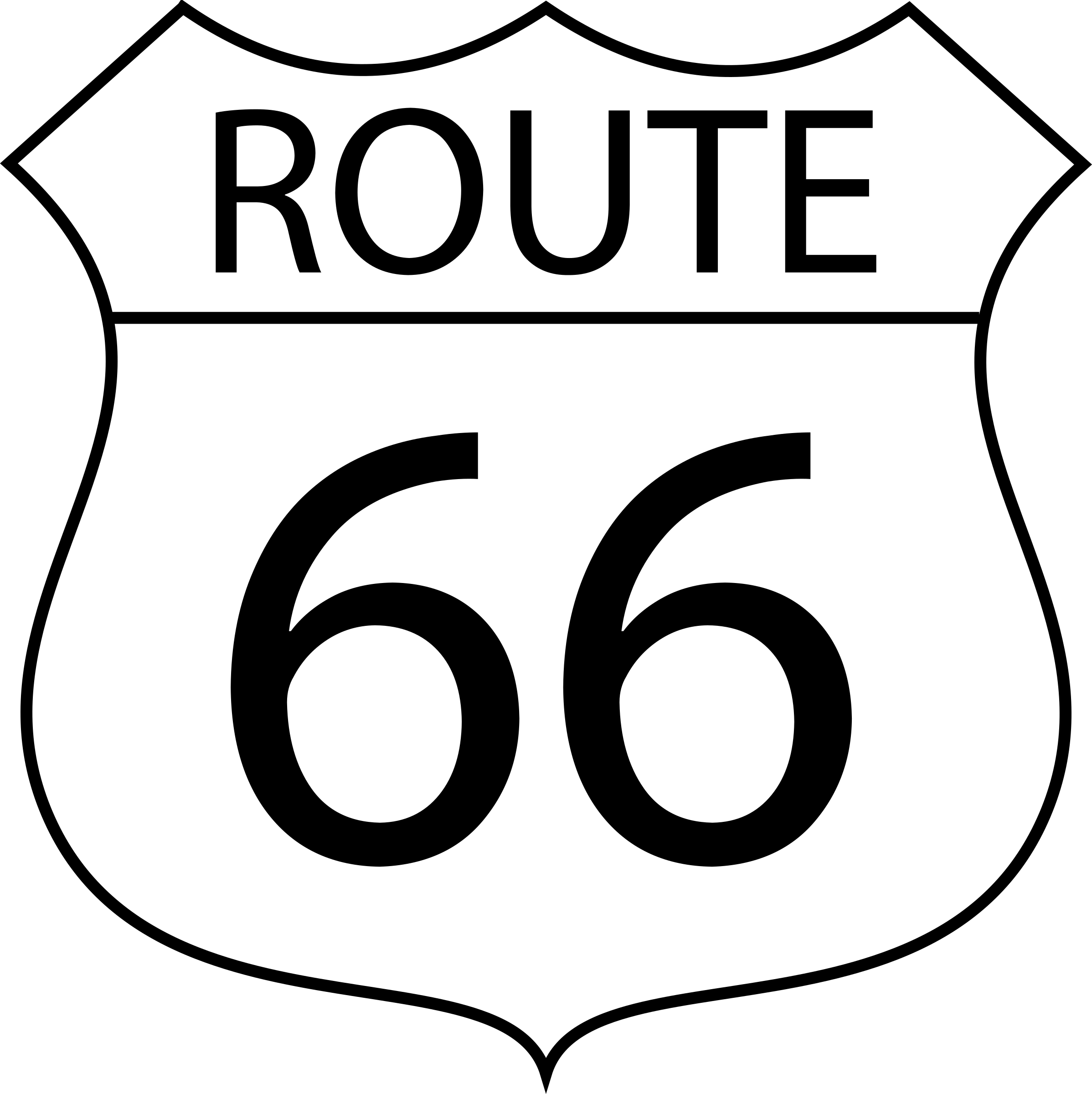 Route 66 Sign Vector (2396x2400)