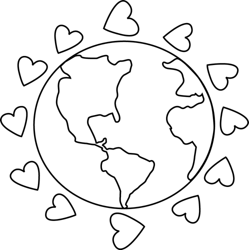 Earth Clipart Black And White - Earth Day Clip Art Black And White (498x500)
