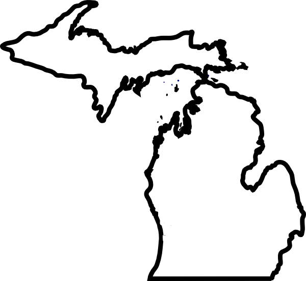 State Of Michigan Outline Tattoo (600x550)