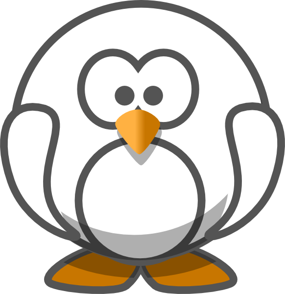Grey And White Penguin Clip Art At Clker - Clip Art (582x600)