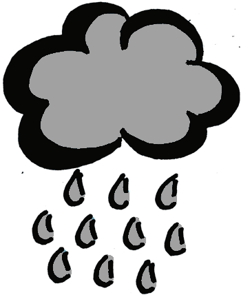 Hitchcock And Cookies - Cartoon Rain Cloud (350x428)