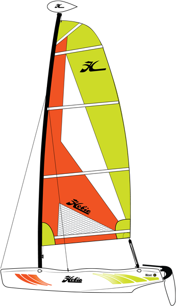 Hobie Wave Sailboat - Different Types Of One Person Sailboats (345x600)