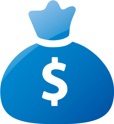 Информация Dollar Sign Icon Blue Png - Money Bag Icon Png (512x512)