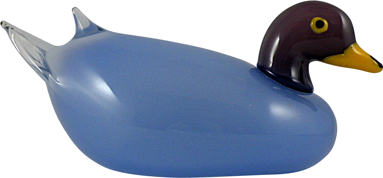 Large Murano Blue Duck Bird Made For Oggetti - Mallard (1326x1326)