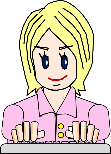 Lovely White Woman Gesture Factory Workers In Japan - Cartoon (426x588)