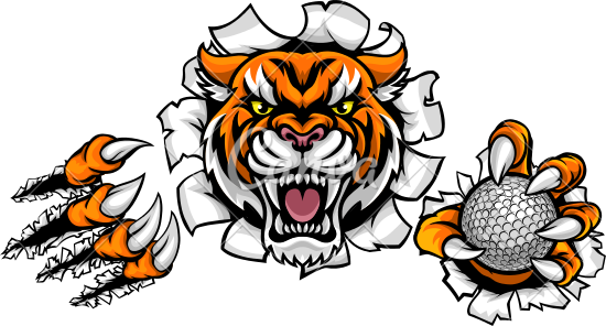 Pin Golf Ball Clipart No Background - Tiger Jump Vector Png (550x296)