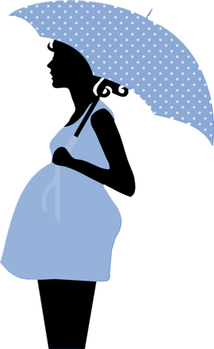 Personnages, Illustration, Individu, Personne, Gens - Cartoon Pregnant Woman Silhouette (307x500)