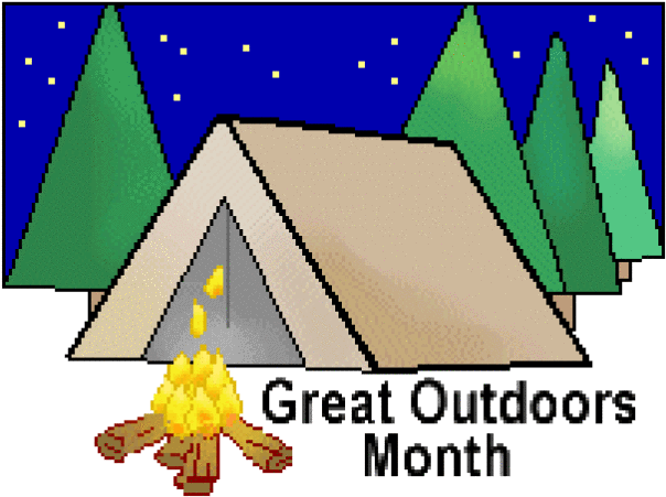 Great Outdoors Month Camping Clip Art Tents Clip Art - Clip Art (640x517)