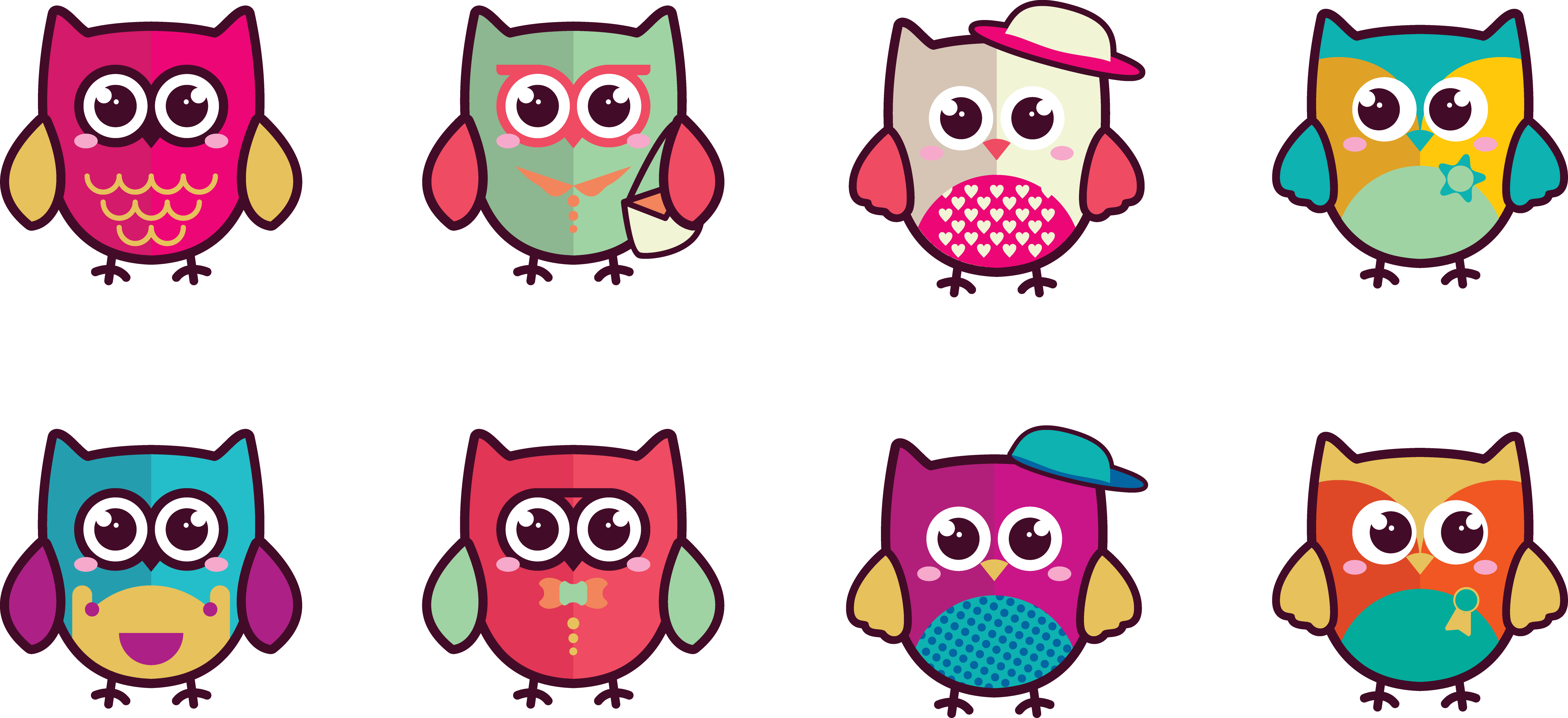 Owl Bird Cartoon Illustration - Owl (5329x2440)