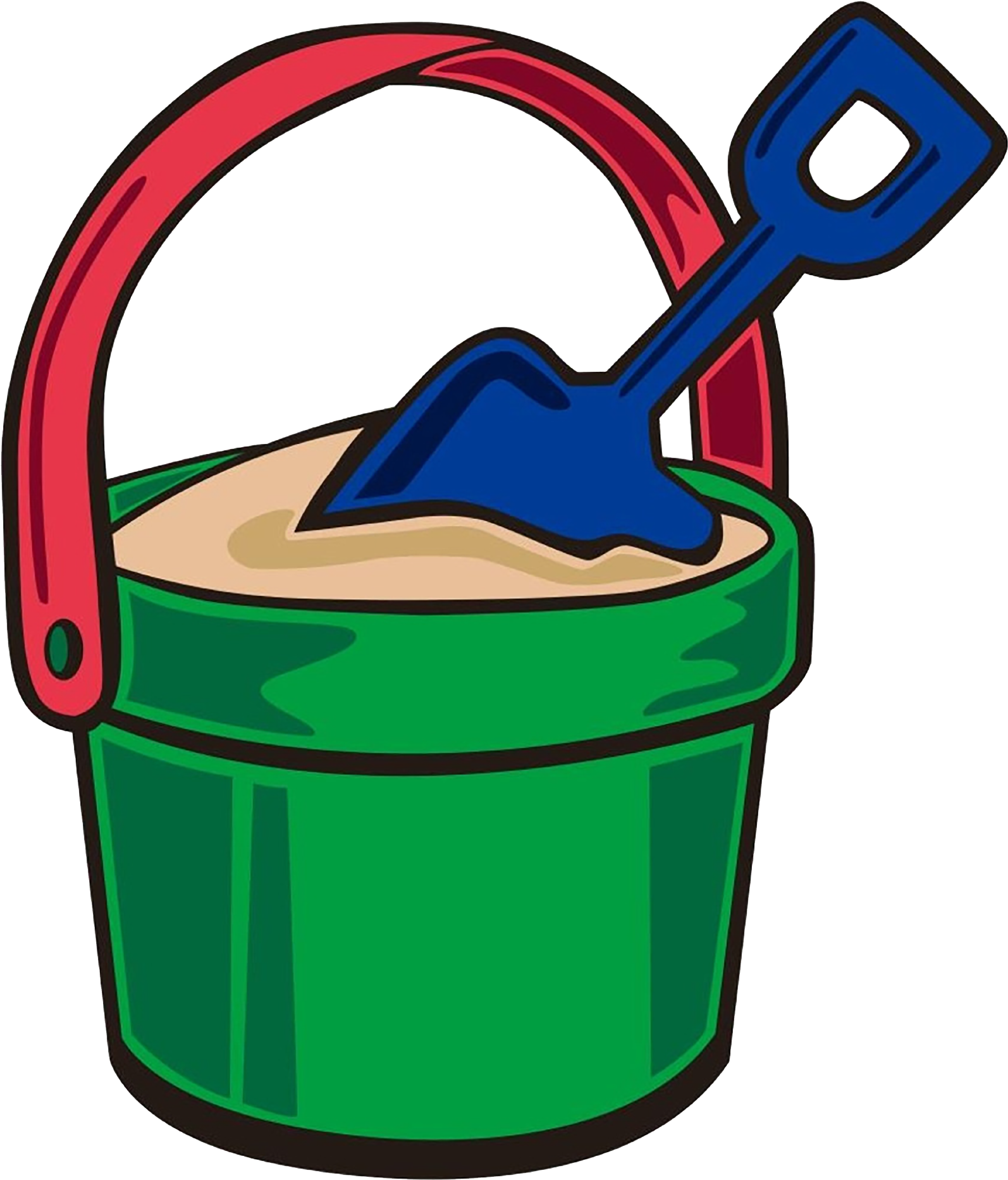 Beach Drawing Clip Art - Sand Bucket Cartoon (2362x2362)
