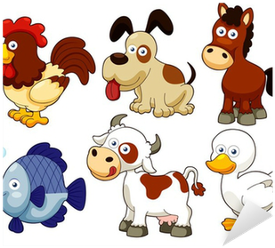 Illustration Of Farm Animals Cartoon Sticker • Pixers® - Animal Clipart (400x400)