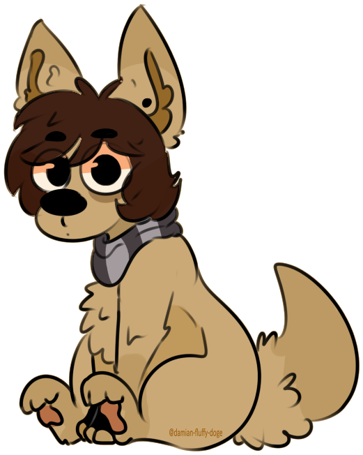 Woof By Damian Fluffy Doge - Cartoon (521x652)
