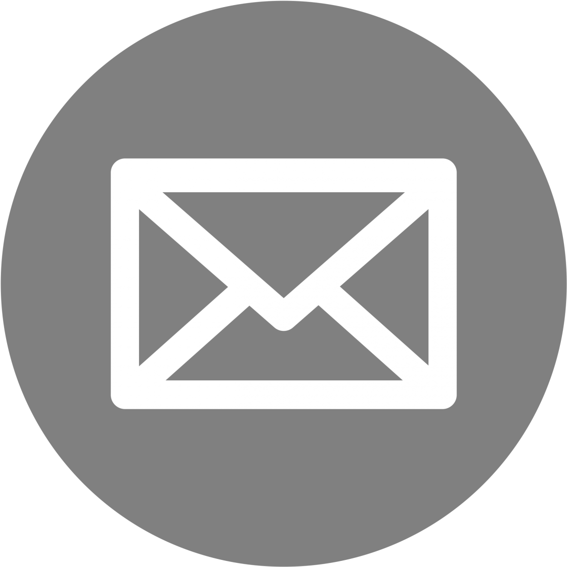Mail Icon White On Grey - Transparent Background Email Logos (1170x1170)