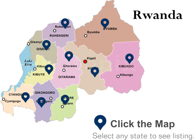 East Africa Homes - Political Map Of Rwanda (650x471)