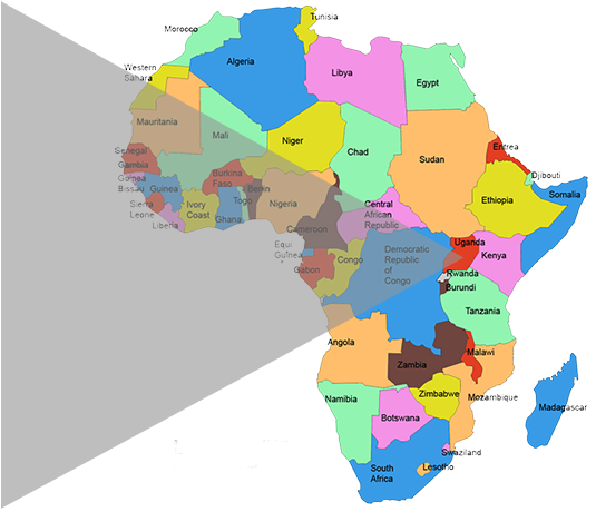 Map Of Africa - 2018 Map Of Africa (615x553)