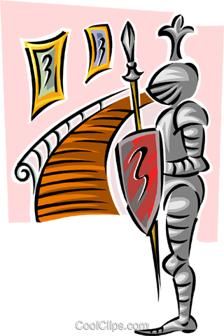 Castle/suit Of Armor Royalty Free Vector Clip Art Illustration - Medieval Times Knights (320x480)
