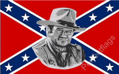 John Wayne Confederate Flag - Red Flag With X And Stars (500x500)