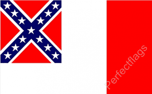 3rd Confederate Flag - State Flag Mississippi Flag (500x500)