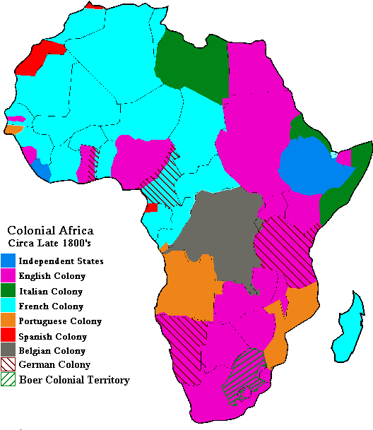 Map Of Colonial Africa - Berlin Conference Africa Map (554x633)