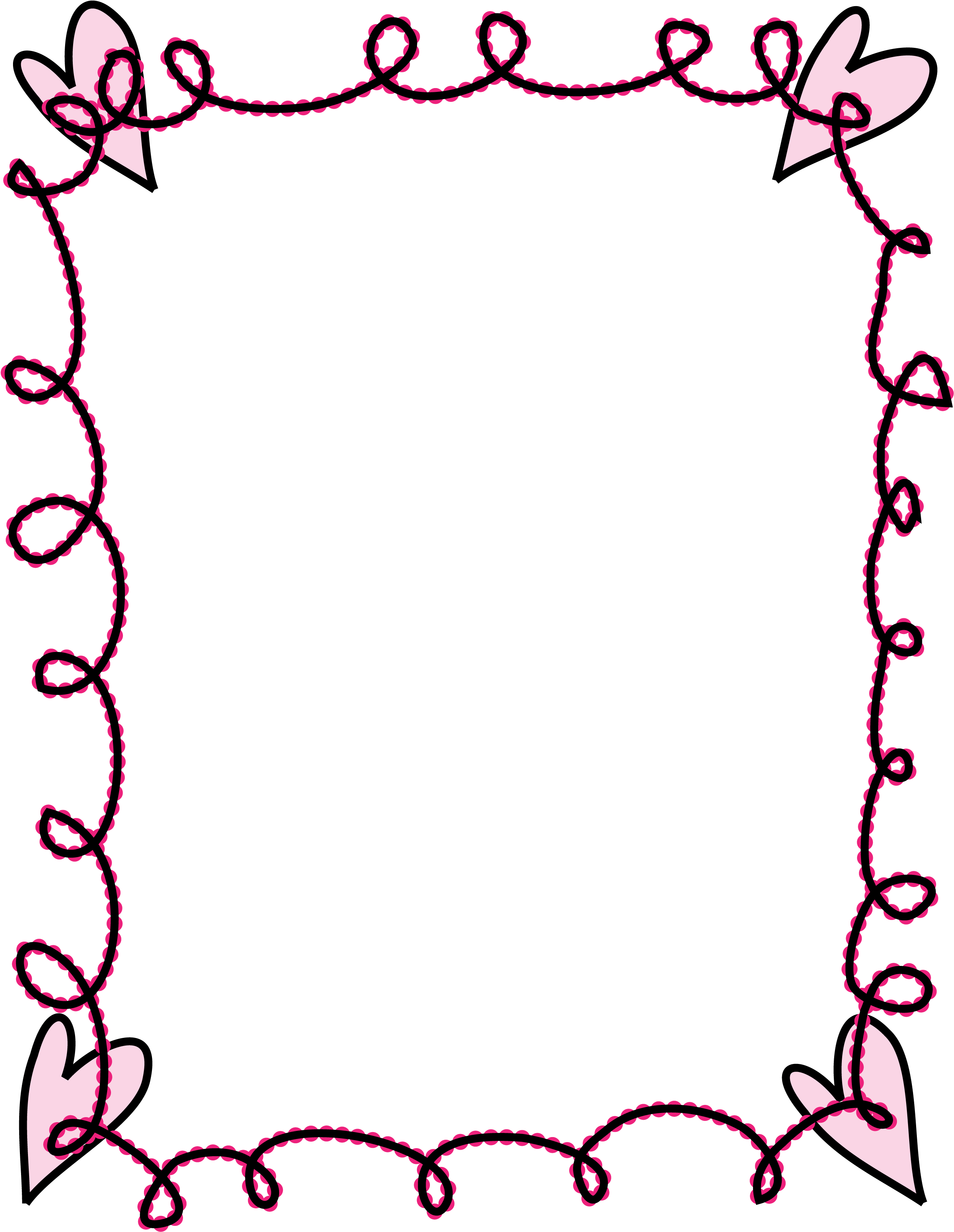 Free Doodle Heart Frame - Doodle Frame Png (2550x3300)
