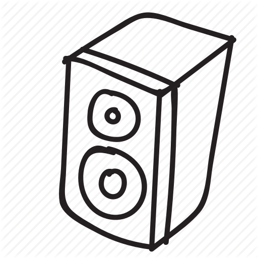 Drawn Speakers Doodle - Loudspeaker Drawing (512x512)