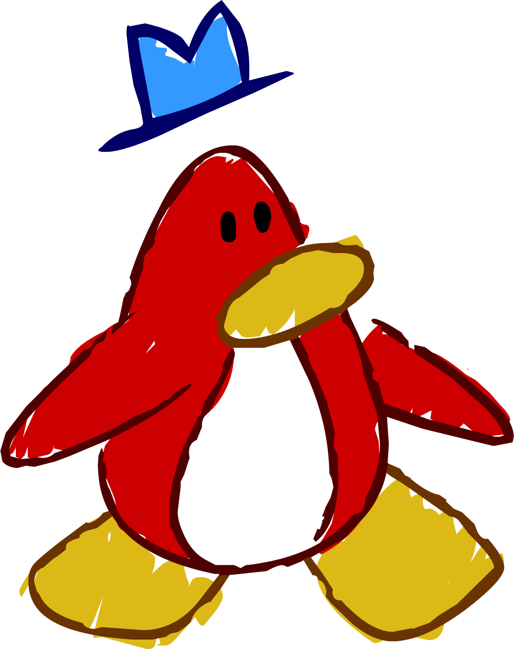 Doodle Dimension Penguin Red Hat - Club Penguin Doodle (1037x1308)