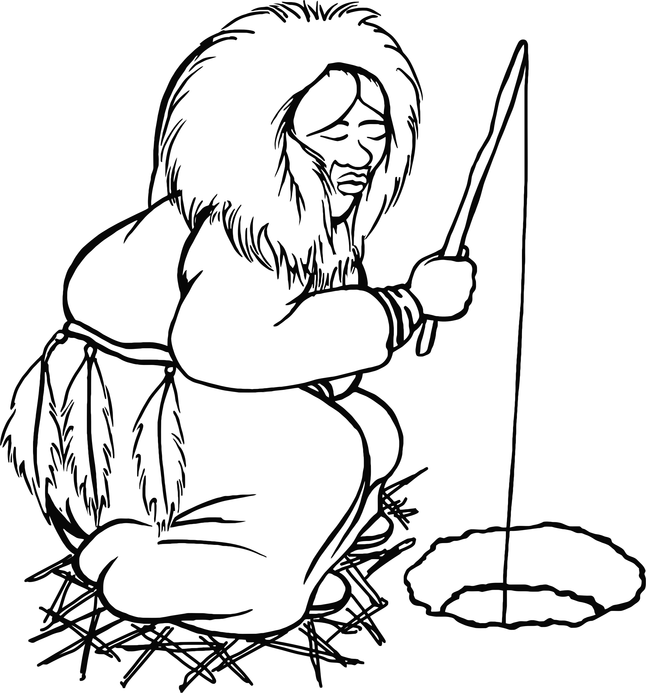Free Ice Fishing Clipart - Eskimo (2172x2330)