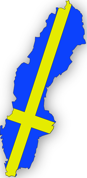 Free Vector Sweden Flag In Sweden Map Clip Art - Sweden Clipart (294x600)