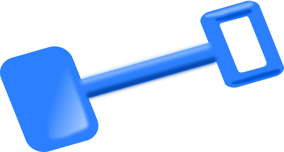 Shovel Toy Beach Toy Blue Dig Kids Childre - Beach Shovel Transparent (640x342)