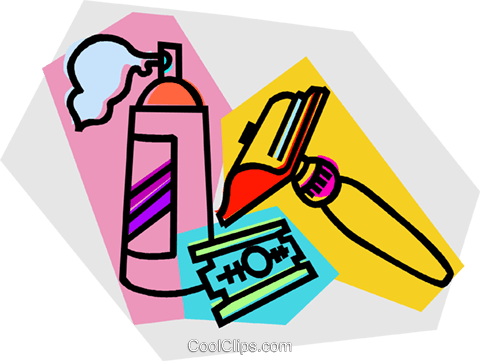 Shaving Supplies Royalty Free Vector Clip Art Illustration - Graphic Design (480x361)