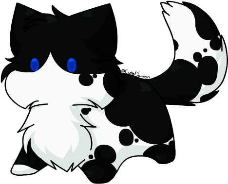 Black And White Cat By Cuteflare - Animated Black And White Cats (500x500)