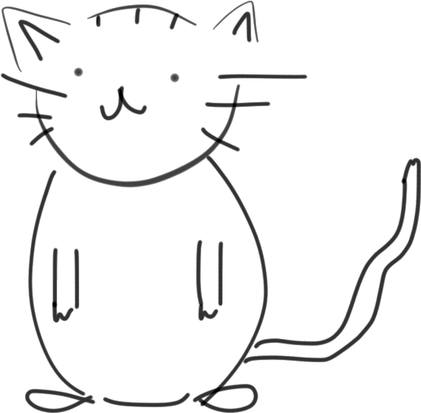 Feline Clipart Black And White - Cat (613x597)