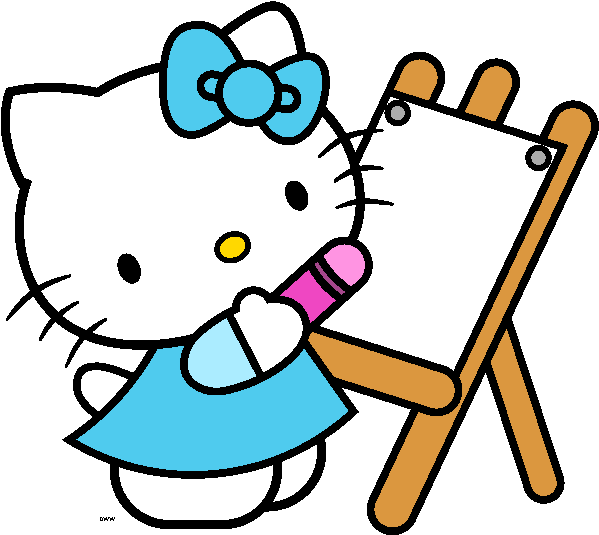 Hello School Cliparts - Printable Hello Kitty Coloring Pages (621x538)