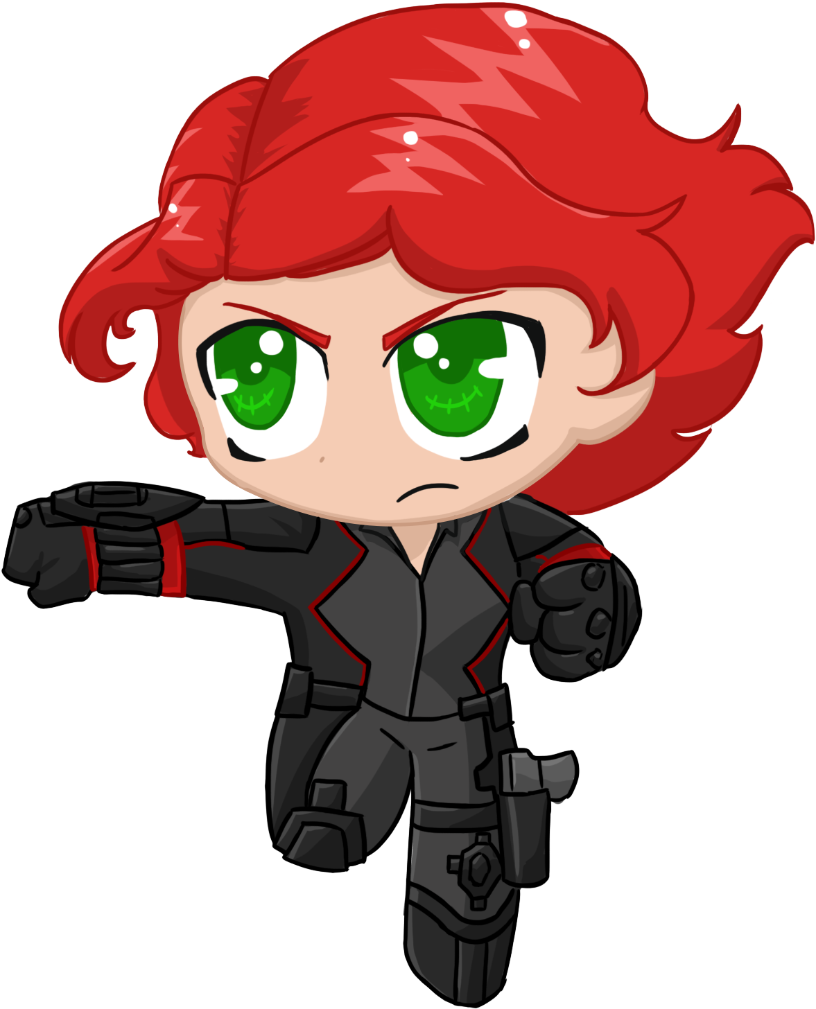 Black Widow Clip Art - Avenger Black Widow Chibi (1278x1524)