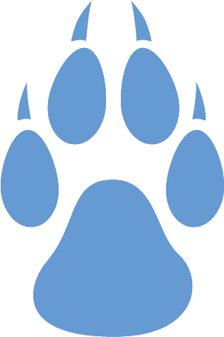Wolf Paw Print Png For Kids - Blue Wolf Paw Print (361x500)