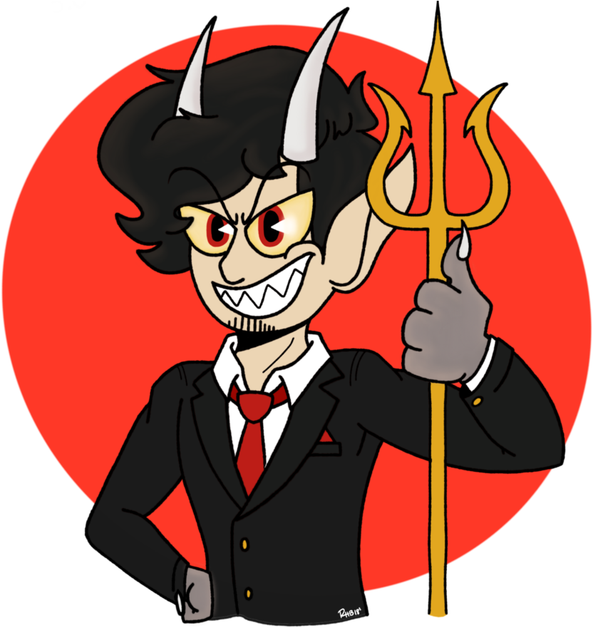 Devil Markiplier By Redheadbadger - Jacksepticeye And Markiplier Fan Art Cuphead (894x894)