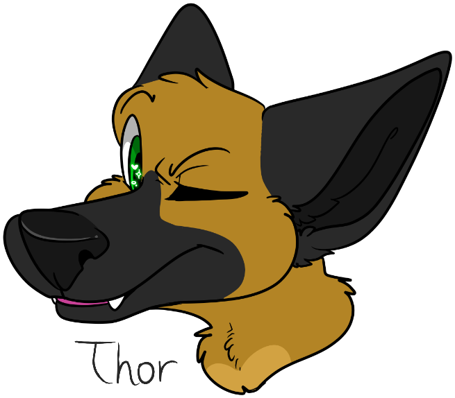 [g] Thor Headshot Badge - Cartoon (655x574)