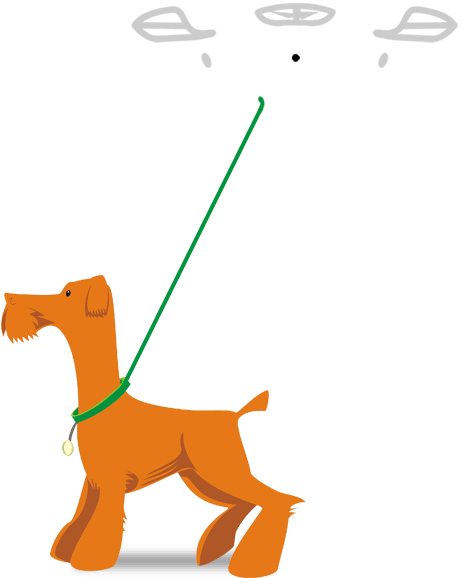 Dog Walking - Orange (743x720)