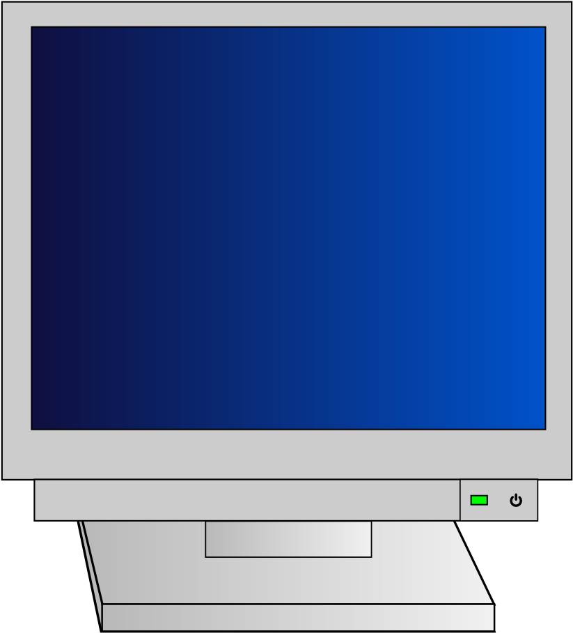Onlinelabels Clip Art Crt Monitor With Power Light - Old Computer Monitor Clipart (1000x1000)