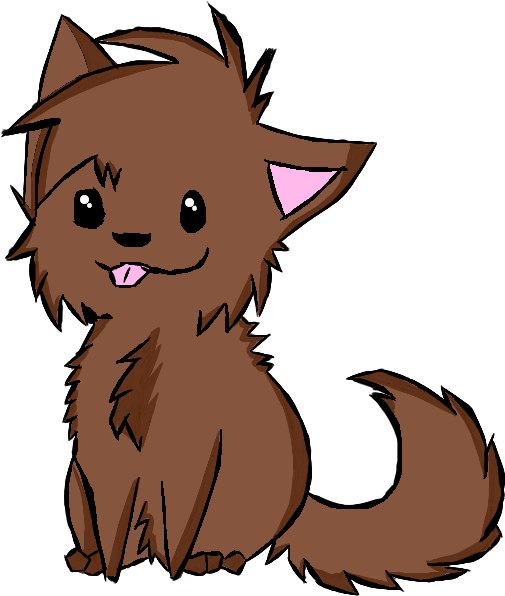 Chibi Wolf Love - Drawing (571x680)