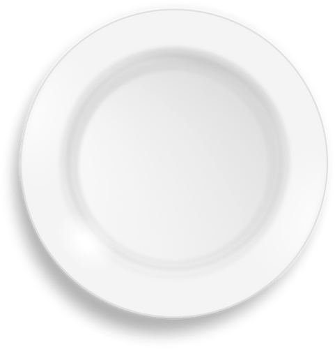 Vector Clip Art Of Empty White Plate - Kitchen (481x500)