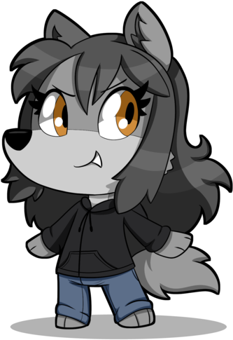 Chibi Wolf Star By Silvishinystar - Cartoon (400x501)