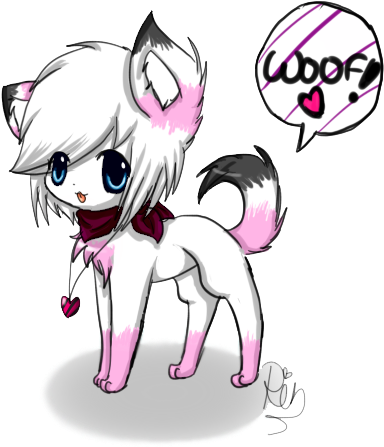 Chibi Wolf Pup - Cute Chibi Puppy Drawing (500x500)