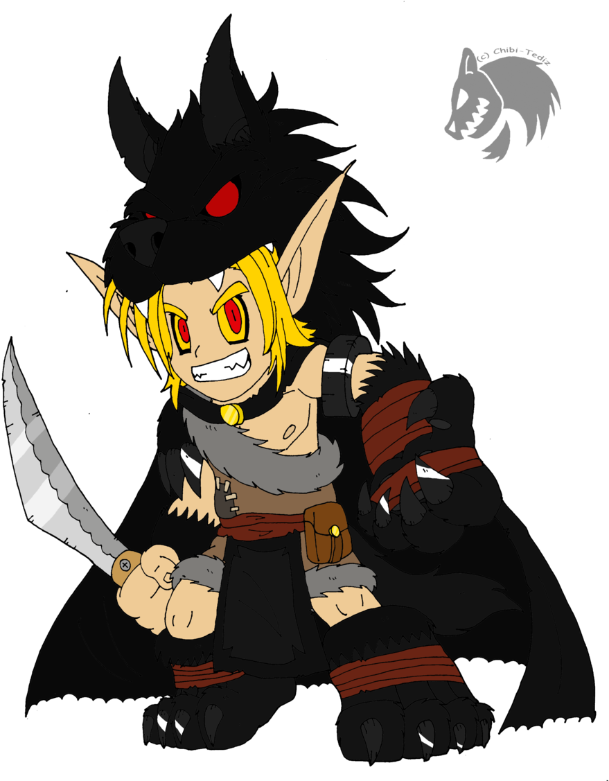 Free Anime Chibi Wolf Link - Marsupilami (900x1131)