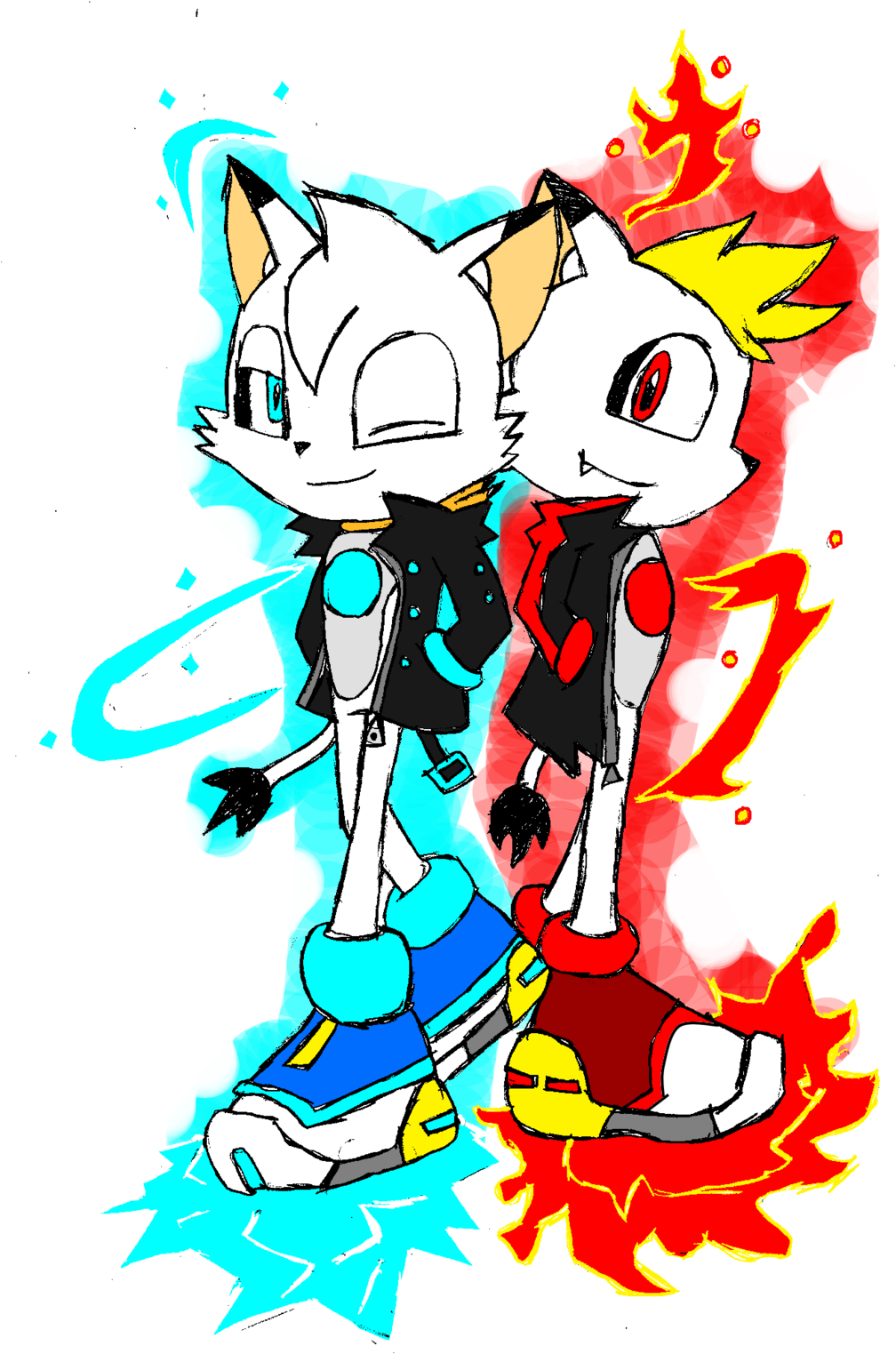Fire And Ice Got Swag By Frostthehobidon - Cartoon (1024x1559)
